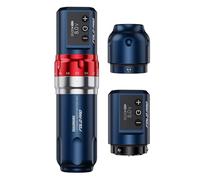 Dragonhawk Fold Pro Wireless Tattoo Maschine Pen Battery Tattoo Pen Rotary Pen Maschine with 2pcs Batteries Adjust Stroke Length 2.4 to 4.2mm Blue color