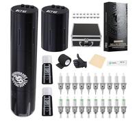 Dragonhawk Kit Machine à Tatouer Rotative Sans Fil Stylo à Batterie avec Écran LCD, 2 Piles 1500mAh Remplaçables et Aiguilles pour Débutants