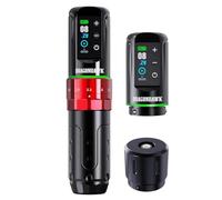 Dragonhawk L3 Cordless/Cord Tattoo Gun Rotary Pen Machine, 7 Strokes Length, Powerful Mcore-L Tattoo Motor, Smart Display 2 Batteries Power Supply Red Color
