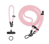 Dragonne anti-perte pour Insta360 X5, corde diagonale en polyester avec attache sécurisée, bandoulière élégante pour sports de plein air et aventure, noir (rose)