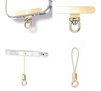 Dragonne d'attache de téléphone et breloques de téléphone portable avec anneau fendu pivotant à 360° - Ultra fin en acier inoxydable - Cordon de brassage universel pour tous les étuis de téléphone