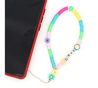 Dragonne de Lanière de Téléphone Perlée,Perle Charme de téléphone portable - Acrylique Charme Porte-clés Lanière Tour de Poignet Cordon Strap,Anti-Perte téléphone chaîne Pendentif pour Femmes Filles