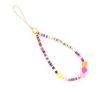 Dragonne de Lanière de Téléphone Perlée,Perle Charme de téléphone portable - Acrylique Charme Porte-clés Lanière Tour de Poignet Cordon Strap,Anti-Perte téléphone chaîne Pendentif pour Femmes Filles