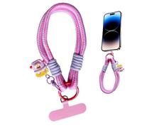 Dragonne de téléphone - 20 cm - Porte-clés antivol pour téléphone, accessoires de téléphone portable avec breloque mignonne, accessoire élégant sécurisé pour filles, adolescents, enseignants, voyage