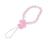 Dragonne De Téléphone En Perles Lanière de charme téléphone en perles fleurs, bracelet poignet esthétique et mignon for téléphones portables, accessoire doux(Pink)