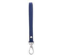 Dragonne en cuir pour téléphone portable avec verrou argenté Bleu marine