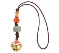 Dragonne pour téléphone portable : breloque vintage en forme de cloche avec perles et dragonne, accessoire porte-bonheur pour clé de voiture, sac