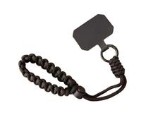 Dragonne universelle ajustable tissée à la main for téléphone portable, courte, avec cordon anti-chute for compatible avec tous les étuis de téléphone.(Black)