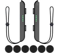 Dragonnes Joy-Con Compatible Avec Switch, Paire De Dragonnes Pour Manette Avec 6 Capuchons De Joystick, Dragonne Manette Switch Accessoire Switch Pour Nintendo Switch Joycon Controller (Noir)