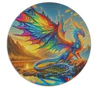 DragonPuzzles en Bois 1000 Pièce pour Adultes Rond fantaisieDécorations Familiales À Défi Créatif Stimulant1000pcs (67.5x67.5cm)