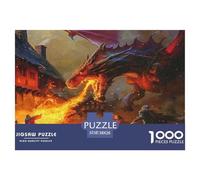 Dragons and Warriors Puzzle 1000 Pièces pour Adultes Et Enfants Fairy Tales De l'art De La Décoration Moderne Jeu Cadeau Unique 1000 Pieces Activité Relaxante Cadeau pour Femme, Homme, Couple Et Amie