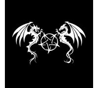 dragons avec un tatouage de symbole de dragon pentagramme et Stickers gravés 36x61.2cm Fourni avec un kit de film de transfert Blanc