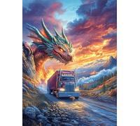 Dragons colorés dans un ciel magique 1000 Pièces Puzzle Famille En Carton Anti-Déchirure Faune sauvage et animaux de compagnie Difficulté Moyenne Jeu De Société Soirée Entre Amis Cadeau Noël Famille P