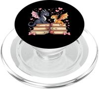 Dragons Couple Lecture Livres Fantasy Book Lover Littérature PopSockets PopGrip pour MagSafe