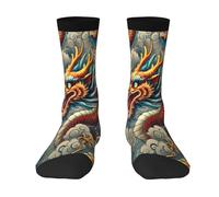 Dragons Des Nuages Chine Chaussettes Femme Évacuant L'Humidité Chaussette Unisex Chaussettes Sport Pour Course Homme Affaires 40Cm