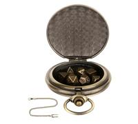 Dragons Dice - Vintage Pocket Watch | Données Multi-facettes en avec boîtier de Montre de Poche - Jeu de société | Dice en métal - Jeu de Cartes RPG pour Objets