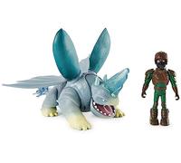 Dragons Dreamworks - Pack Dragon + Viking Angelo & Bissocorn Dragons Les Neuf Royaumes - Figurine Dragon 46 Cm Et Son Dresseur Viking- Mouvements Réalistes - À Collectionner - Jouet Enfant 4 Ans et +