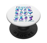 Dragons du Monde Types de Dragons PopSockets PopGrip Adhésif