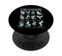 Dragons du Monde Types de Dragons PopSockets PopGrip Adhésif