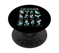 Dragons du Monde Types de Dragons PopSockets PopGrip Adhésif