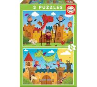 - Dragons Et Chevaliers. 2 Puzzles Enfant 48 Pièces. +4 Ans. 17151