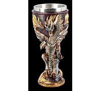 Dragons Fantasie Trink-Kelch - Flame Lame, Motif de ruth thompson Verres à Pied Vins, Décoder L'Article, avec Insert en Acier Inoxydable, H 18 CM