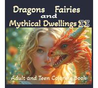 Dragons Faries and Mythical Dwellings II | Adult and Teen Coloring Book: 8.5x8.5, 40 One-Sided Pages to Color | Great for Stress Relief, Mindfulness ... Fantasy Coloring | Black Line and Grayscale