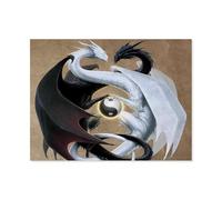 Dragons Game of Thrones Yin et Yang，Puzzle Classique Adulte 1000 Pièces Unique Anniversaire Festival Cadeau（38x26cm）-D89
