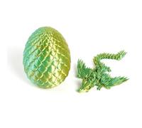 Dragons Imprimés en 3D Jouets d’Imprimante 3D Dragon avec Ailes et Œuf Entièrement Articulé Décoration de Bureau Maison Décompression Jouet de Bureau Exécutif-Laser Yellow Green