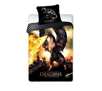 Dragons Linge de Lit 140×200 cm, 70×90 cm FRA593965 Parue de lit enfants. 140 x 200