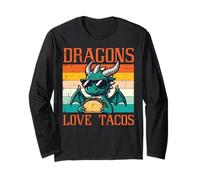 Dragons Love Tacos Funny Mexican Food Fiesta pour Hommes, Femmes et Enfants Manche Longue