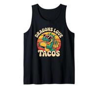 Dragons Love Tacos, Motif de Nourriture drôle et Mignon en Forme de Dragon Débardeur