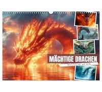 DRAGONS PUISSANTS Des êtres mystiques, Version française (Calendrier mural 2026 DIN A3 portrait), Calendrier CALVENDO mensuel