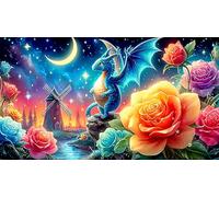 Dragons Puzzle 1000 pièces Educa Cadeau Unique De l'art Décoration Jeu éducatif Challenge Toy pour Adultes & Enfants des 14 Ans 38x26cm/1000pcs