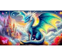 Dragons Puzzle 1000 pièces Educa Cadeau Unique De l'art Décoration Jeu éducatif Challenge Toy pour Adultes et Enfants à partir de 14 Ans 75x50cm/1000pcs
