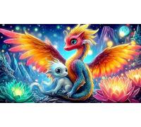 Dragons Puzzle 1000 pièces Educa Divertissement créatif Décoration Intérieure Jeu éducatif Challenge Toy pour Adultes & Enfants des 14 Ans 75x50cm/1000pcs