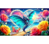 Dragons Puzzle 1000 pièces Educa Jeu D'Intelligence Décoration Intérieure Jeu éducatif Challenge Toy pour Adultes et Enfants à partir de 14 Ans 38x52cm/1000pcs