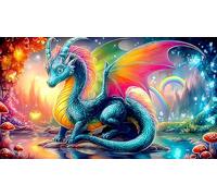 Dragons Puzzle 1000 pièces Educa Jeu D'Intelligence Décoration Intérieure Jeu éducatif Challenge Toy pour Adultes et Enfants à partir de 14 Ans 75x50cm/1000pcs