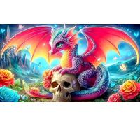 Dragons Puzzle 1000 pièces Educa Jeu D'Intelligence Décoration Intérieure Jeu éducatif Challenge Toy pour Adultes & Enfants des 14 Ans 75x50cm/1000pcs