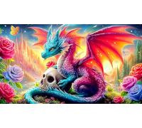 Dragons Puzzle 1000 pièces pour Adultes - Jeu extrêmement Difficile & Stimulant Idée Cadeau Parfaite 38x26/1000pcs