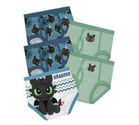 Dragons Slips Garçon, Lot de 5 Boxer Enfant Garcon Krokmou, Calecon Enfant en Coton, Multicolore 7-8 Ans