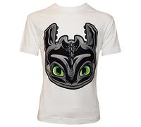 Dragons T-Shirt pour Enfant - Thème Dreamworks Dragons : tête du Krokmou - Blanc - 116/122