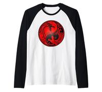 Dragons Yin Yang rouges et noirs Manche Raglan