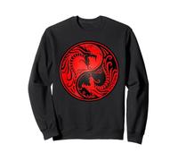 Dragons Yin Yang rouges et noirs Sweatshirt