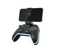 DragonShock - Manette RGB sans fil noire AURORA PLUS avec support téléphone pour Android, IOS, PS3 et PC | Mode Turbo, 800mAh