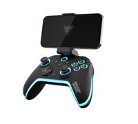 DragonShock - Manette RGB sans fil noire AURORA PLUS avec support téléphone pour Android, IOS, PS3 et PC | Mode Turbo, 800mAh