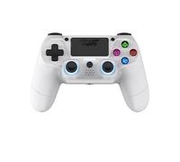 DragonShock Mizar Manette Sans Fil pour PS4 - Contrôleur Bluetooth Compatible PC & PS3 - Double Vibration, Batterie Rechargeable - Blanc