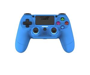 DragonShock Mizar Manette Sans Fil pour PS4 - Contrôleur Bluetooth Compatible PC & PS3 - Double Vibration, Batterie Rechargeable - Bleu