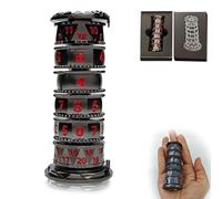 Dragonstone Keep Dé Roulette Spinner pour Set de Dés DND, Dés Métalliques Dragon 7-en-1 D&D avec Boîte Cadeau pour Jeu Donjons et Dragons, Cadeau de Jeu de Rôle RPG (Noir-Rouge)