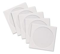 DragonTrading® Lot de 200 pochettes en papier pour CD/DVD/Blu-ray avec fenêtre transparente Blanc